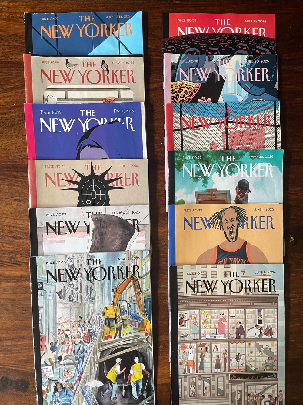 12 The New Yorker Magazines Mixed Bundle Lot of 12 mags 2025 - 2026 as pictured